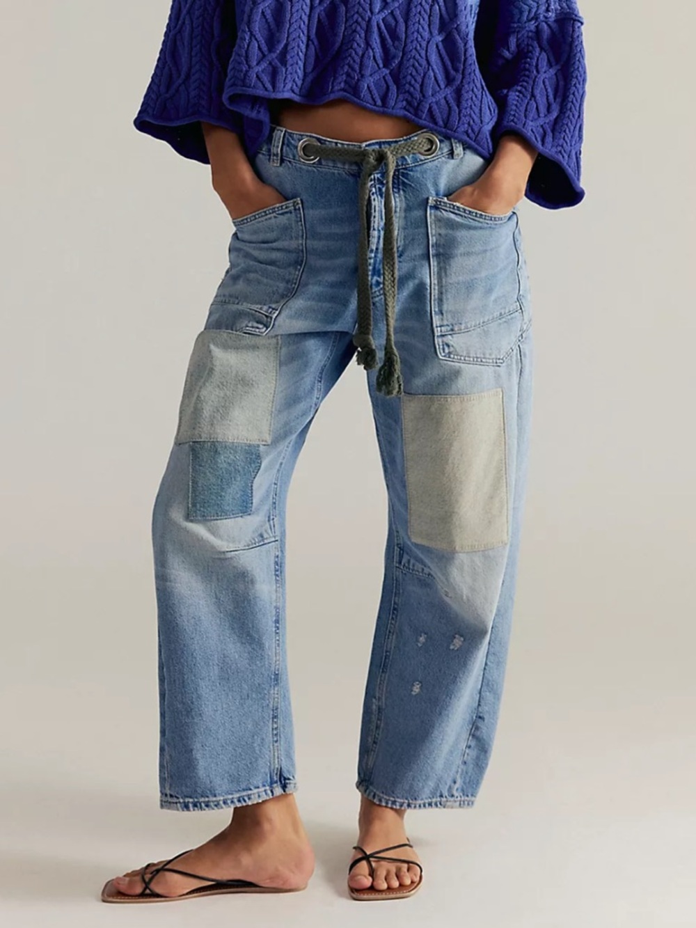 NWT We the Free Moxie Pull On Barrel Jeans - Truest Blue